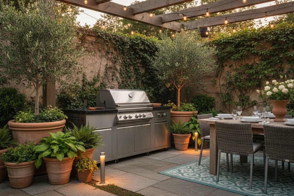 Barbecue en jardin