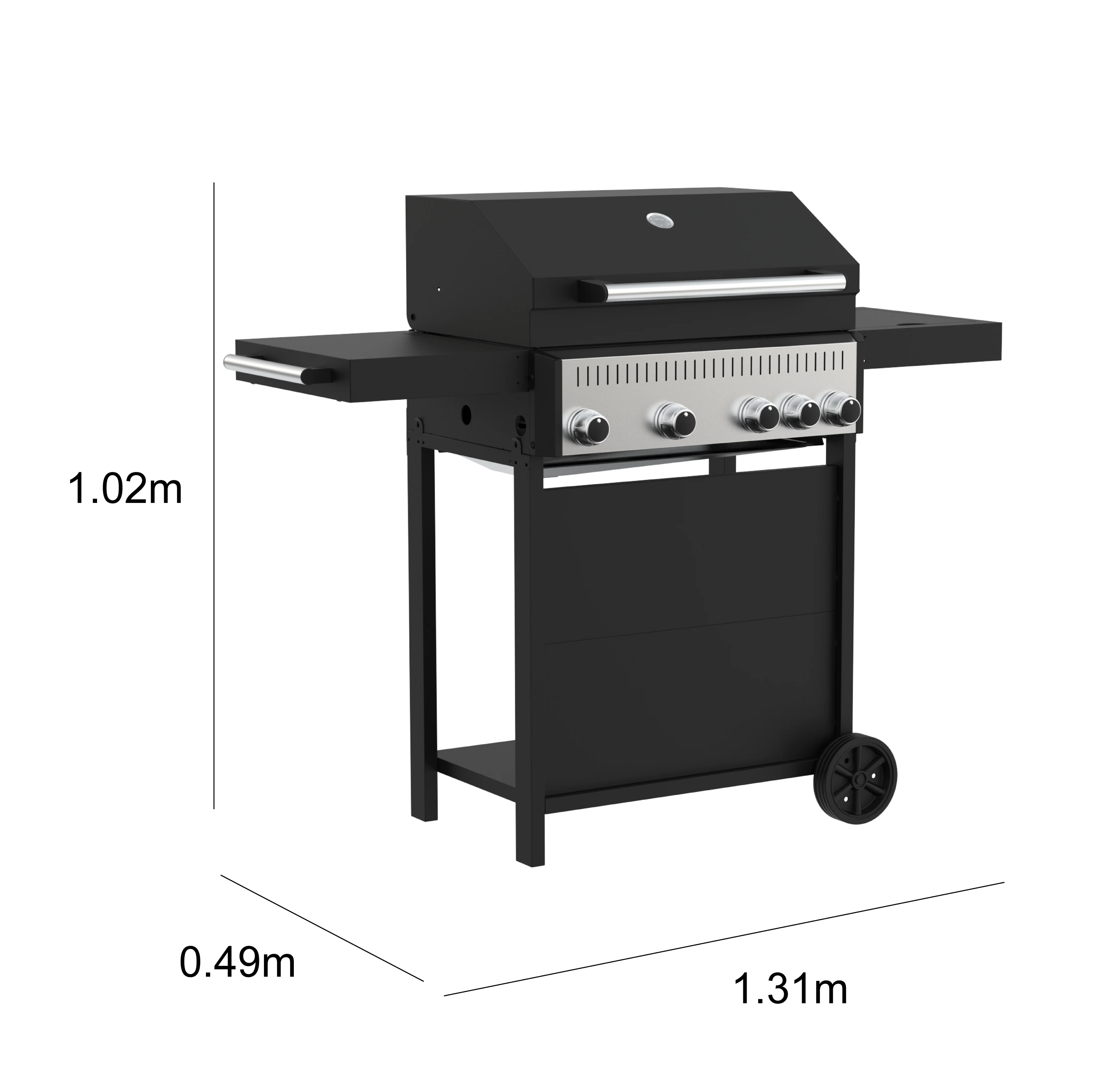 Barbacoa de Gas C500 4+1B – 5 Quemadores 13 kW para 6-10 Personas